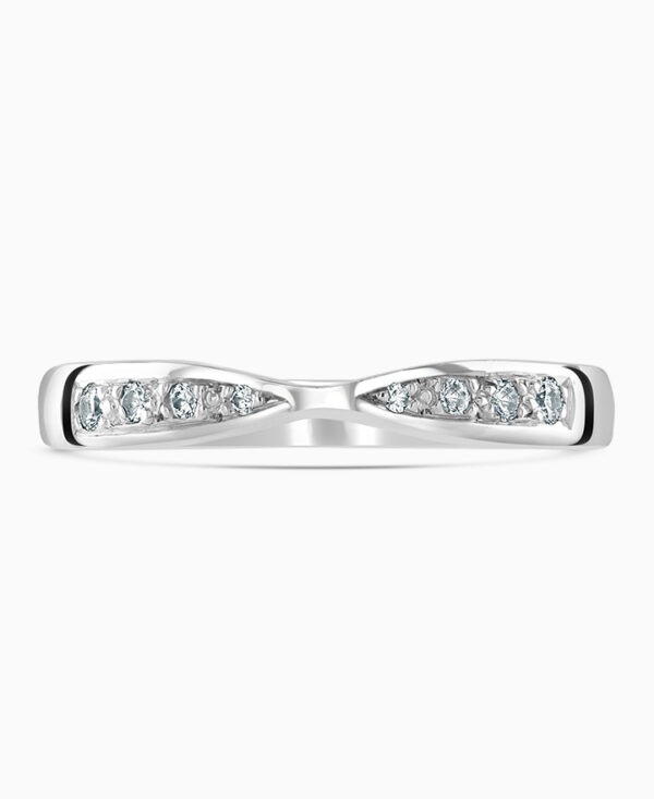Platinum Ellipse Diamond Half Eternity Ring 0.09cts - Image 2
