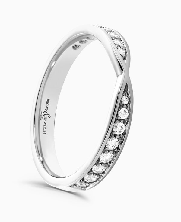 Platinum Bow Diamond Half Eternity Ring 0.26cts