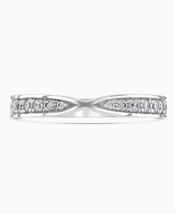 Platinum Bow Diamond Half Eternity Ring 0.26cts - Image 2