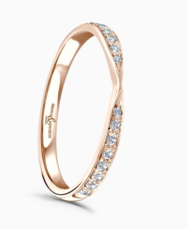18ct Rose Gold Diamond Half Eternity Ring 0.05cts