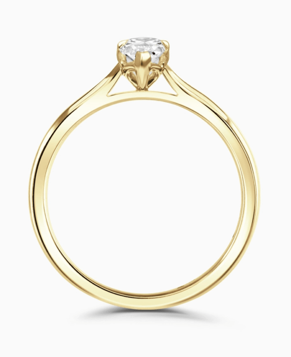 18ct Yellow Gold Pear Diamond Solitaire Ring 0.50cts - Image 3