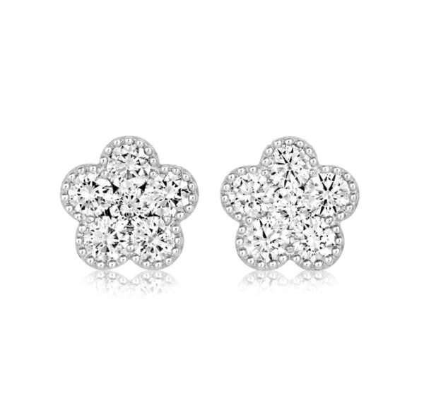 18ct White Gold Diamond Earrings