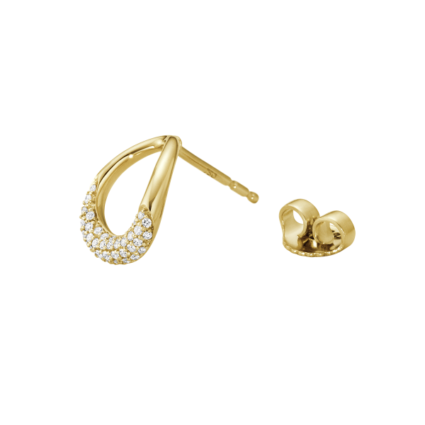 Georg Jensen 18ct Yellow Gold Offspring Diamond Earrings - Image 2