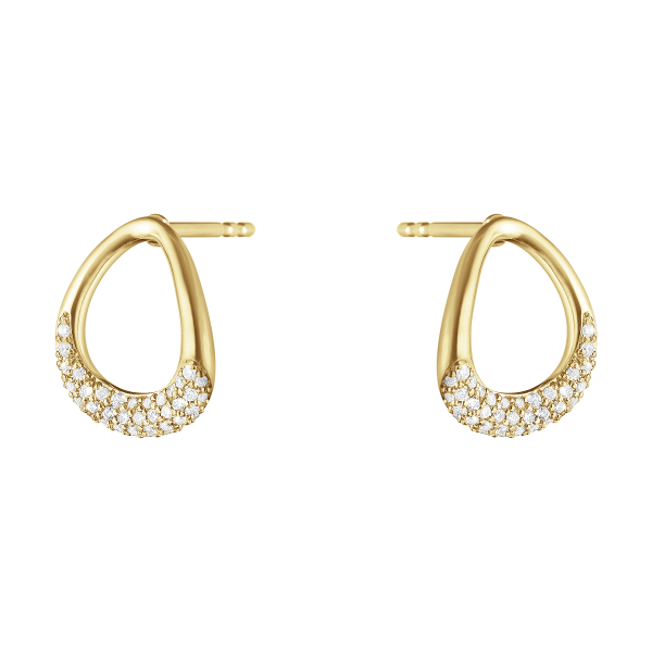 Georg Jensen 18ct Yellow Gold Offspring Diamond Earrings