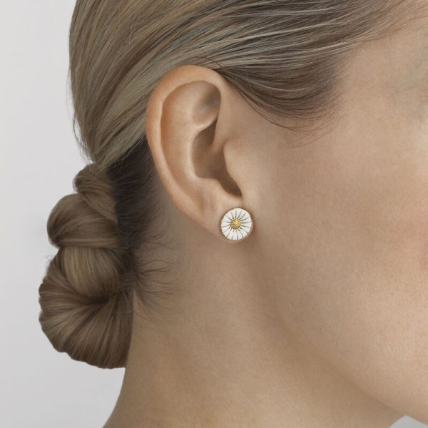 Georg Jensen Sterling Silver Gold Plated Daisy Earrings - Image 2