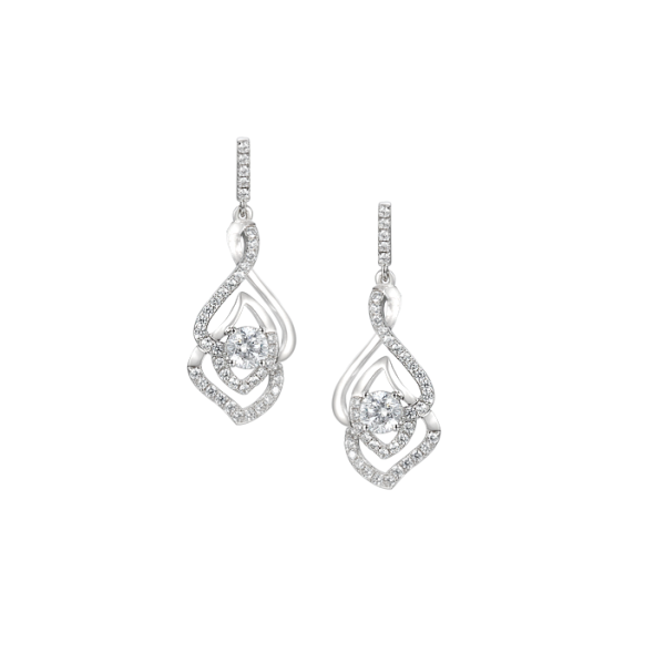 Sterling Silver Cubic Zirconia Drop Earrings