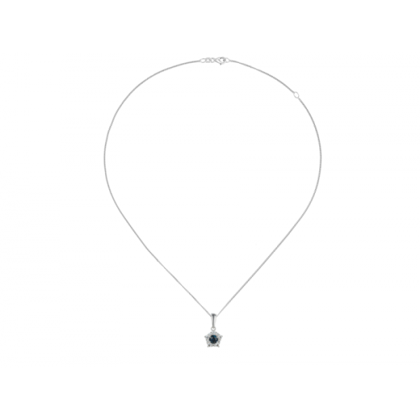 Sterling Silver Cubic Zirconia & Sapphire Necklace  - Image 2