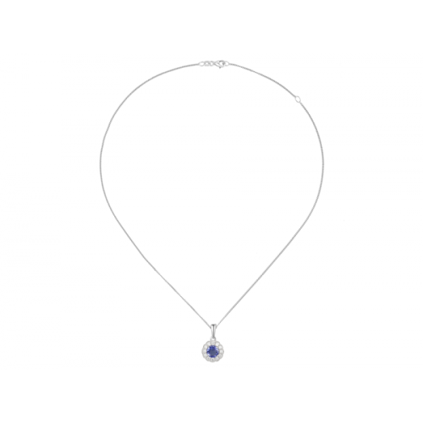 Sterling Silver Cubic Zirconia & Tanzanite Necklace - Image 2