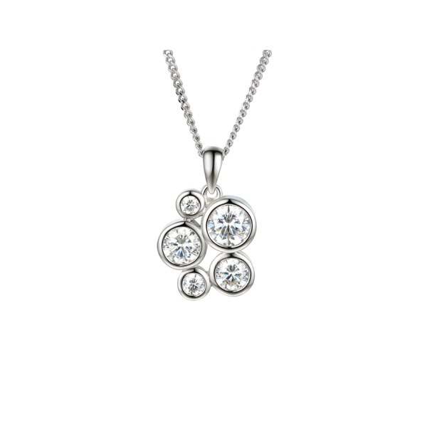 Sterling Silver Cubic Zirconia Bubble Necklace
