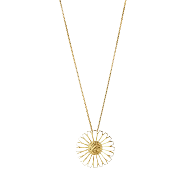 Georg Jensen Sterling Silver Gold Plated Daisy Brooch & Necklace