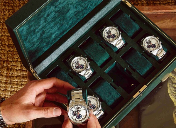 British Racing 10 Piece Watch Box - Green - Image 4