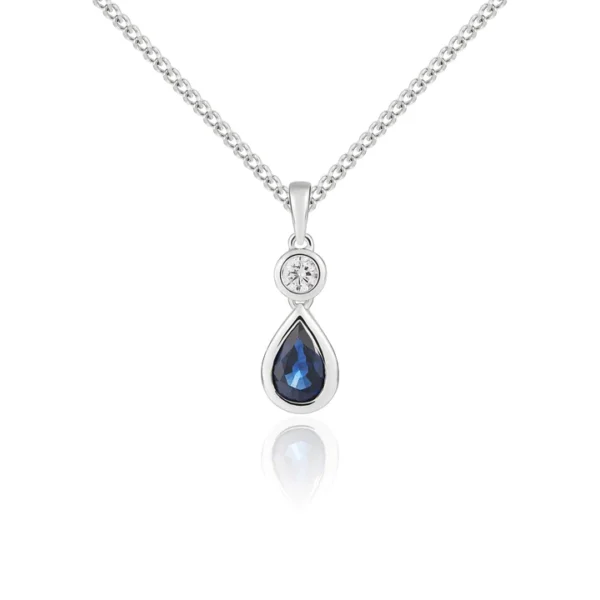 18ct White Gold Sapphire & Diamond Necklace