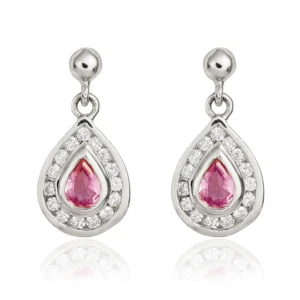 Pink Sapphire Diamond earring