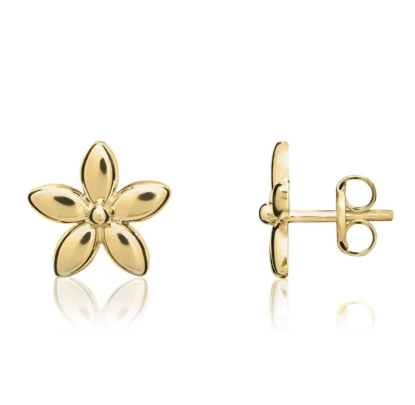 9ct Yellow Gold Daisy Stud Earrings