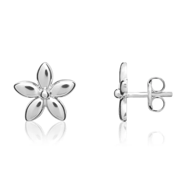 9ct White Gold Daisy Stud Earrings