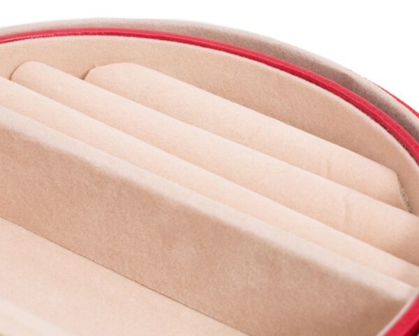 Heritage Oval Jewellery Box Red Saffiano - Image 2