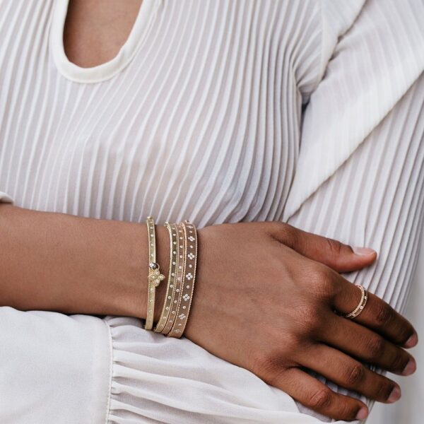 Roberto Coin 18ct Rose Gold Princess Bangle - Image 2