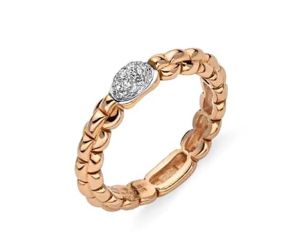 FOPE Eka 18ct Rose Gold & 0.10ct Diamond Ring