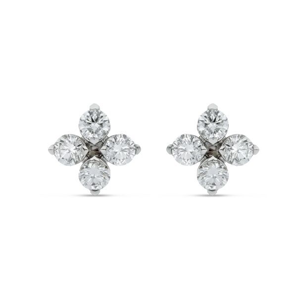 Roberto Coin 18ct White Gold & Diamond Love in Verona Earrings - Image 3
