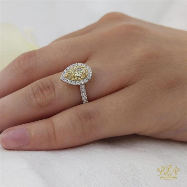 Skye Duo yellow diamond pear cut engagement ring - Image 2