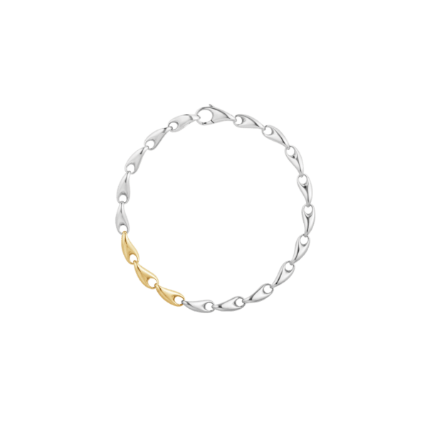 Georg Jensen 18ct Yellow Gold & Silver Reflect Slim Bracelet
