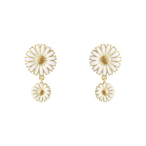 _DAISY_DOUBLE_EARRING_SILVER_GP_WHITE_ENAMEL