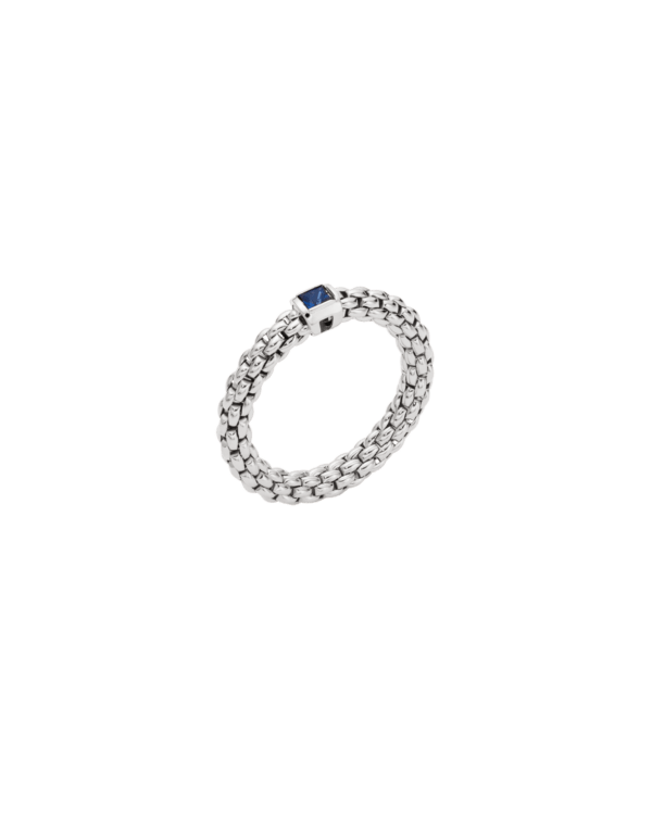 FOPE 18ct White Gold Souls Flex`It Ring With Sapphire