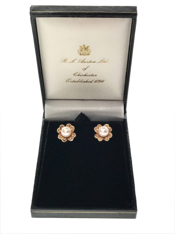 Diamond & Pearl 9ct Gold Earrings