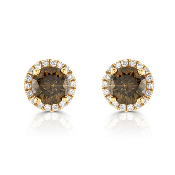 18ct Rose Gold Chocolate Diamond Earrings - R.L. Austen | R.L. Austen