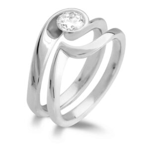 Diamond Ring with Matching Wedding Band