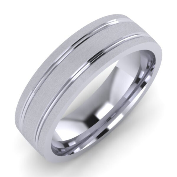 Machine Patterned Wedding Ring