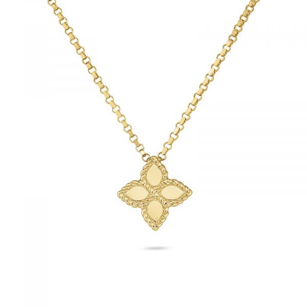 Roberto Coin 18ct Yellow Gold Princess Flower Necklace - R.L. Austen ...