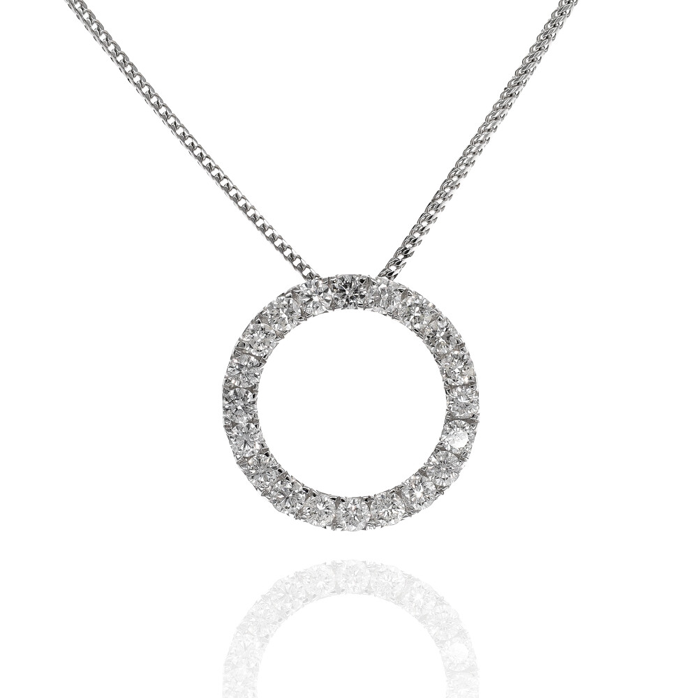 18ct White Gold Diamond Circle Necklace - R.L. Austen | R.L. Austen