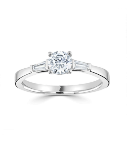Diamond Shoulder Solitaire Ring -