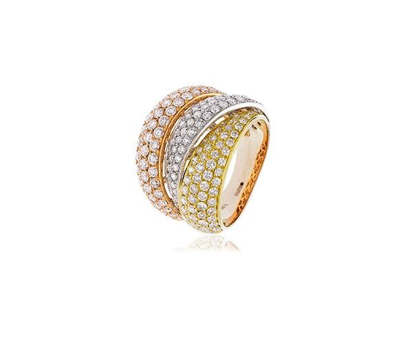 3 Band Pave Set Diamond Ring - R.L. Austen | R.L. Austen