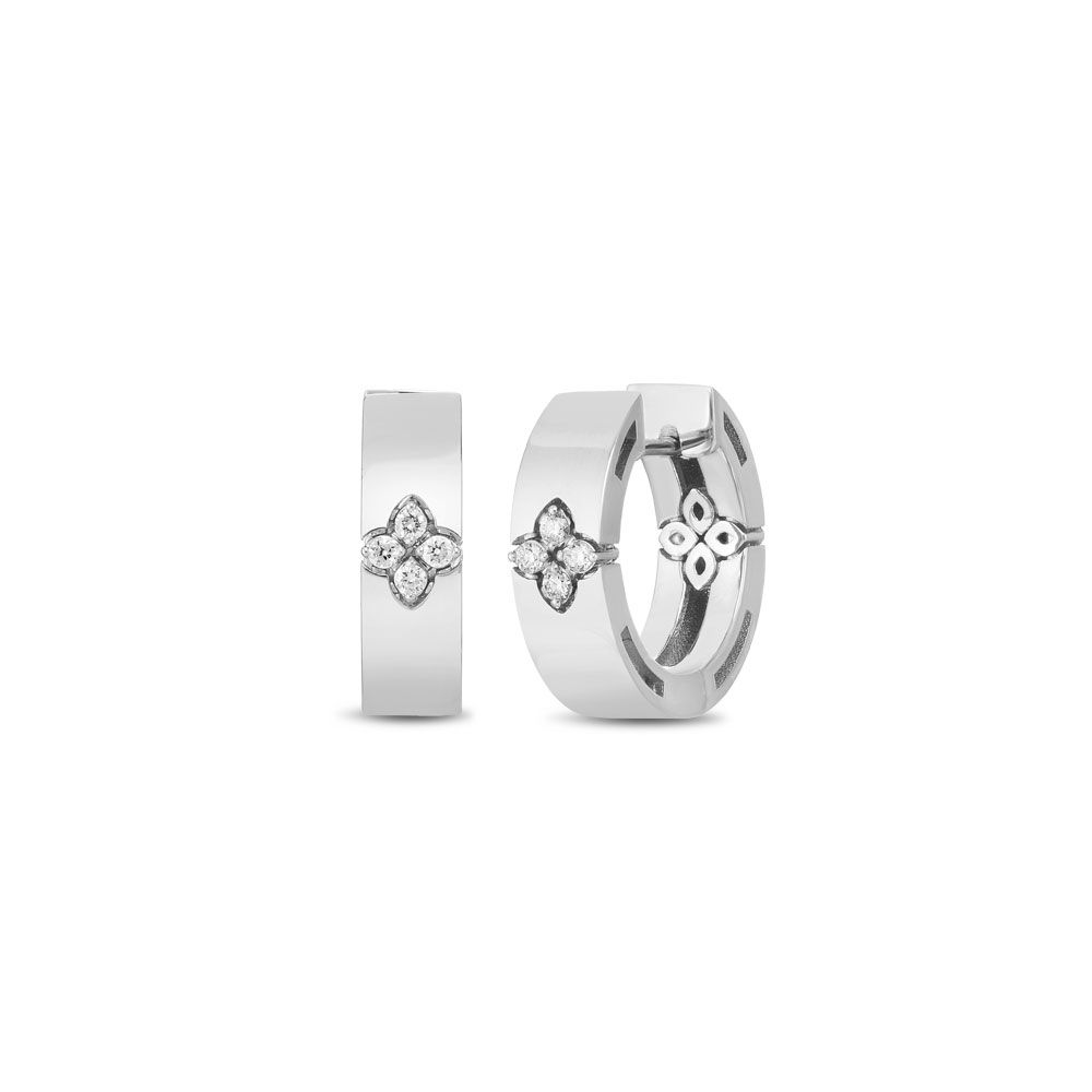 Roberto Coin 18ct White Gold Diamond Love in Verona Earrings - R.L ...
